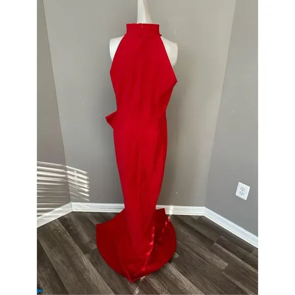 NWT Chiara Boni La Petite Robe Teodorina Sequined Ruffle Halter Gown US4 $1090 - Picture 9 of 11